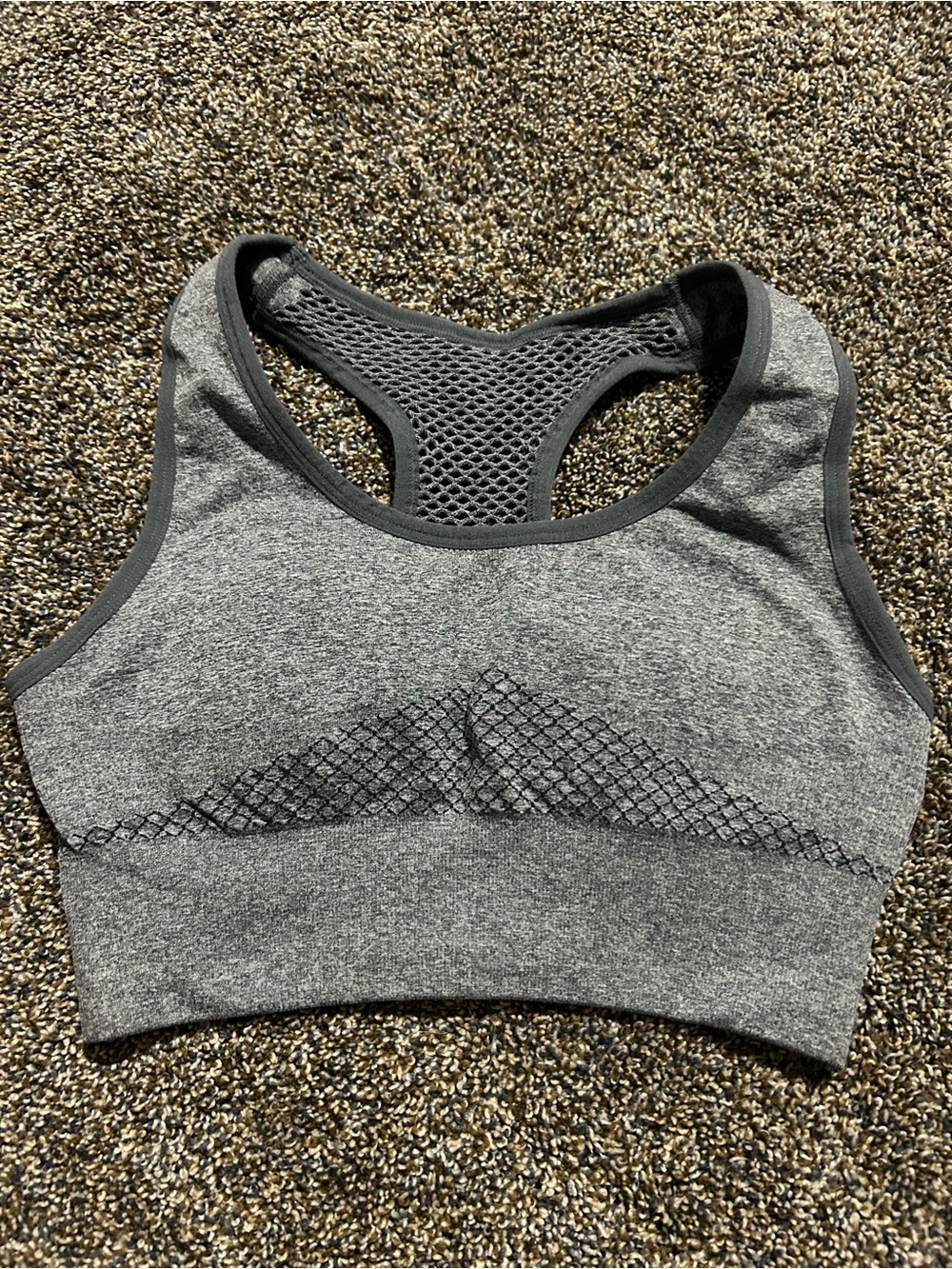 Pro-Fit medium gray sports bra gym workout athleisure athletic running neutral